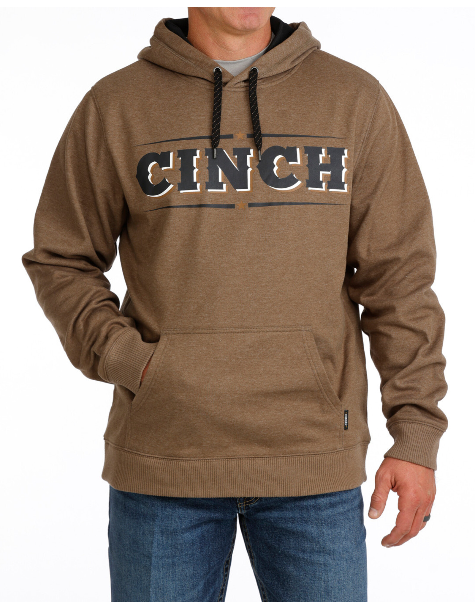 HOODIE MENS CINCH BROWN CINCH LOGO