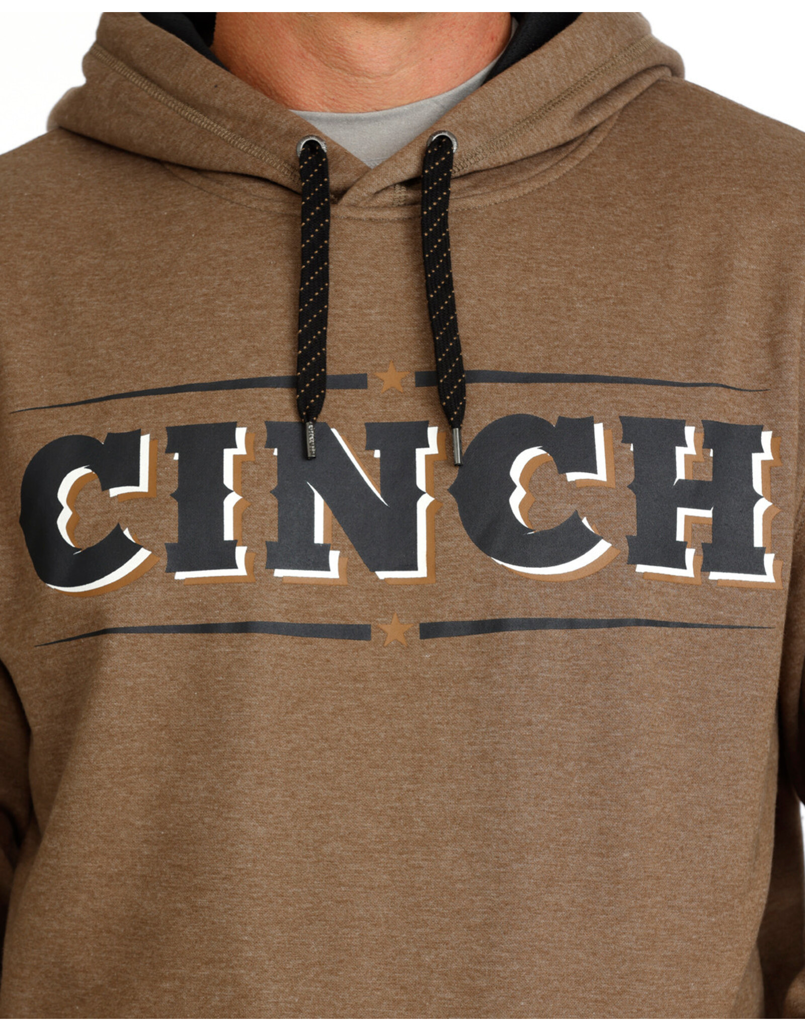 HOODIE MENS CINCH BROWN CINCH LOGO