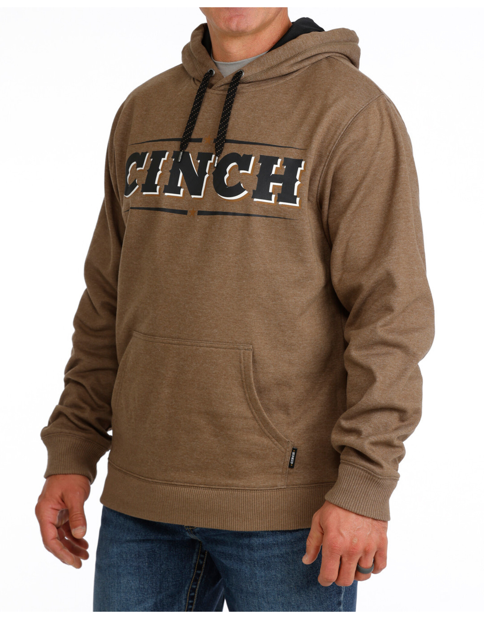 HOODIE MENS CINCH BROWN CINCH LOGO