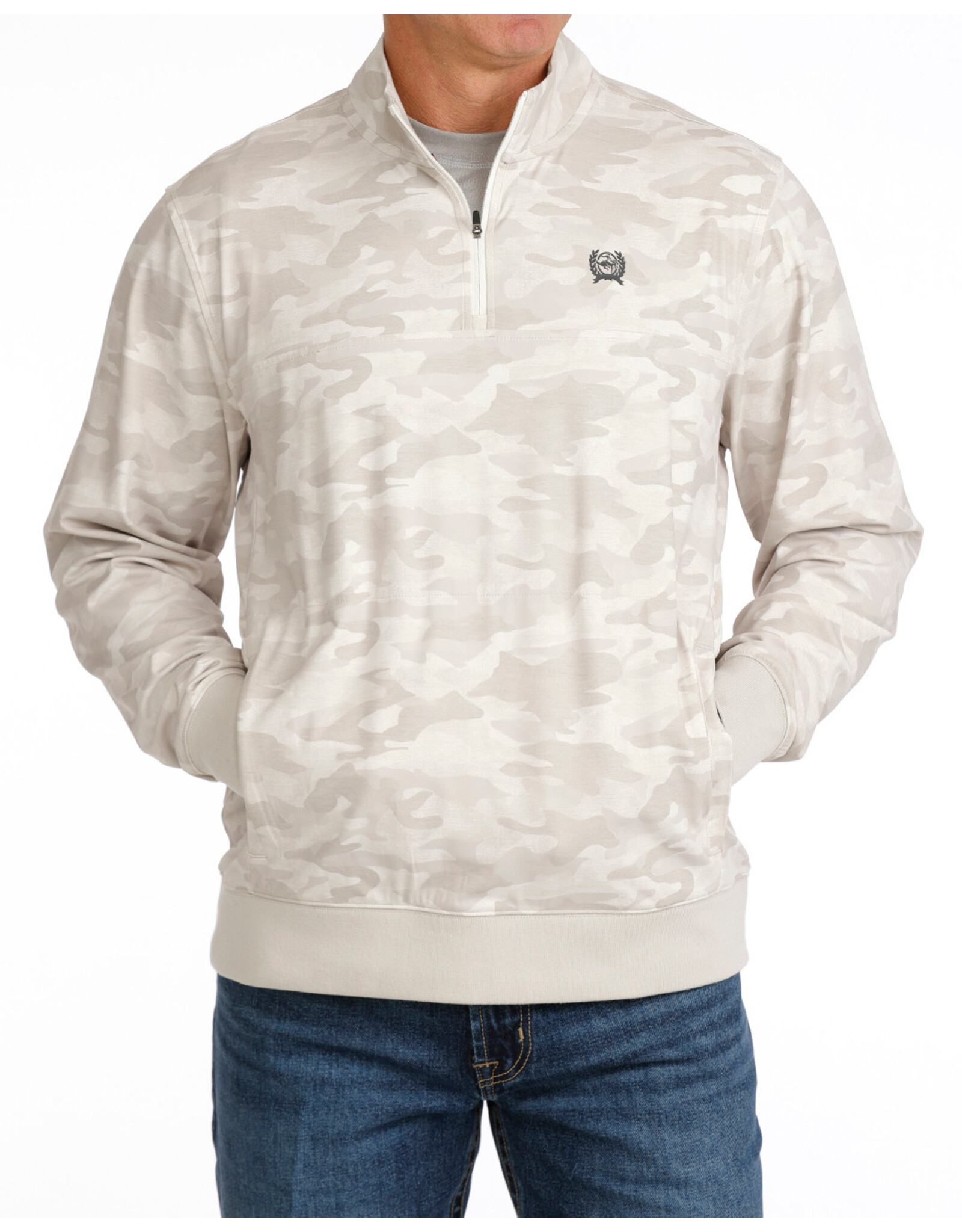 PULLOVER MNS CINCH 1/4 ZIP TAN CAMO