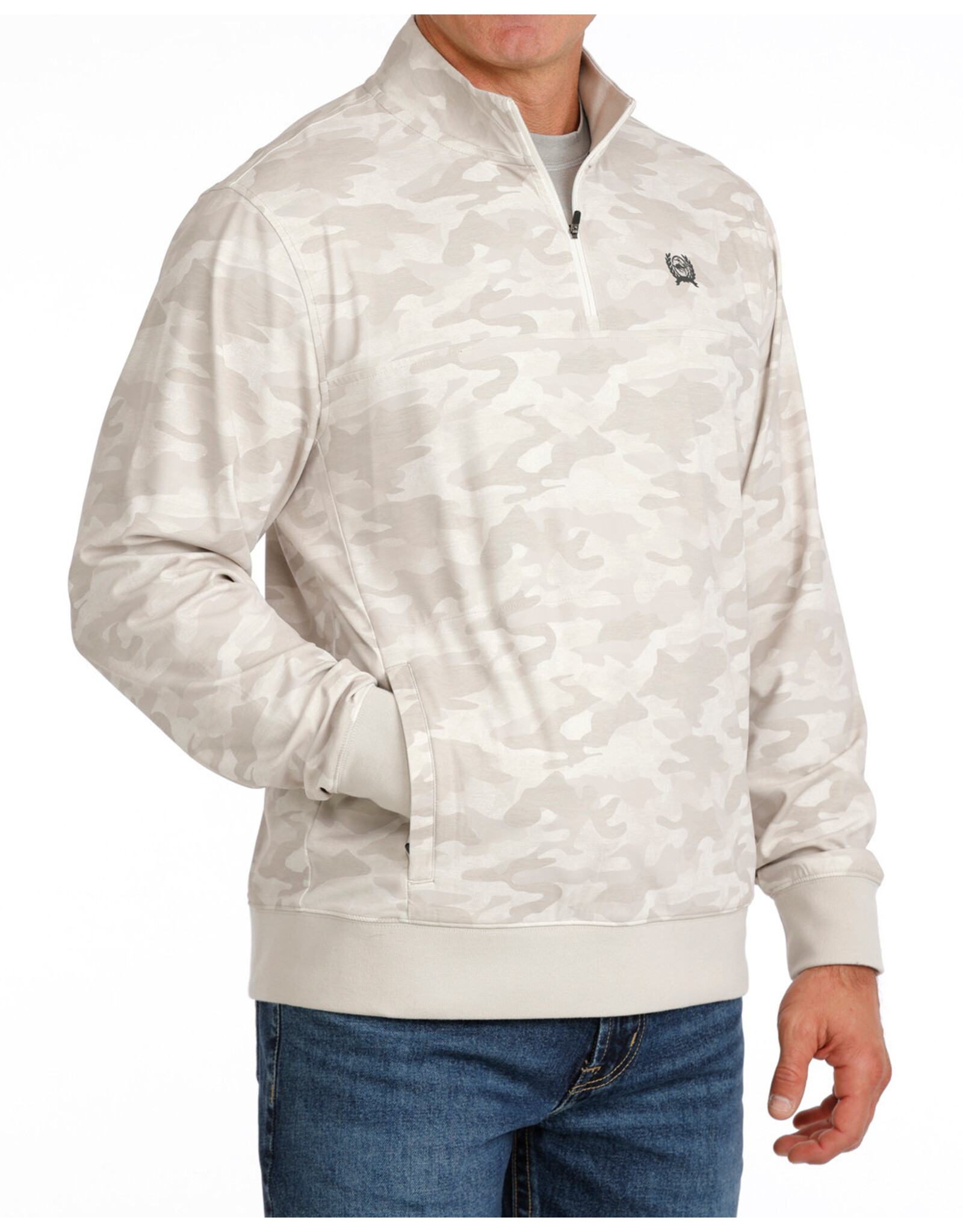 PULLOVER MNS CINCH 1/4 ZIP TAN CAMO