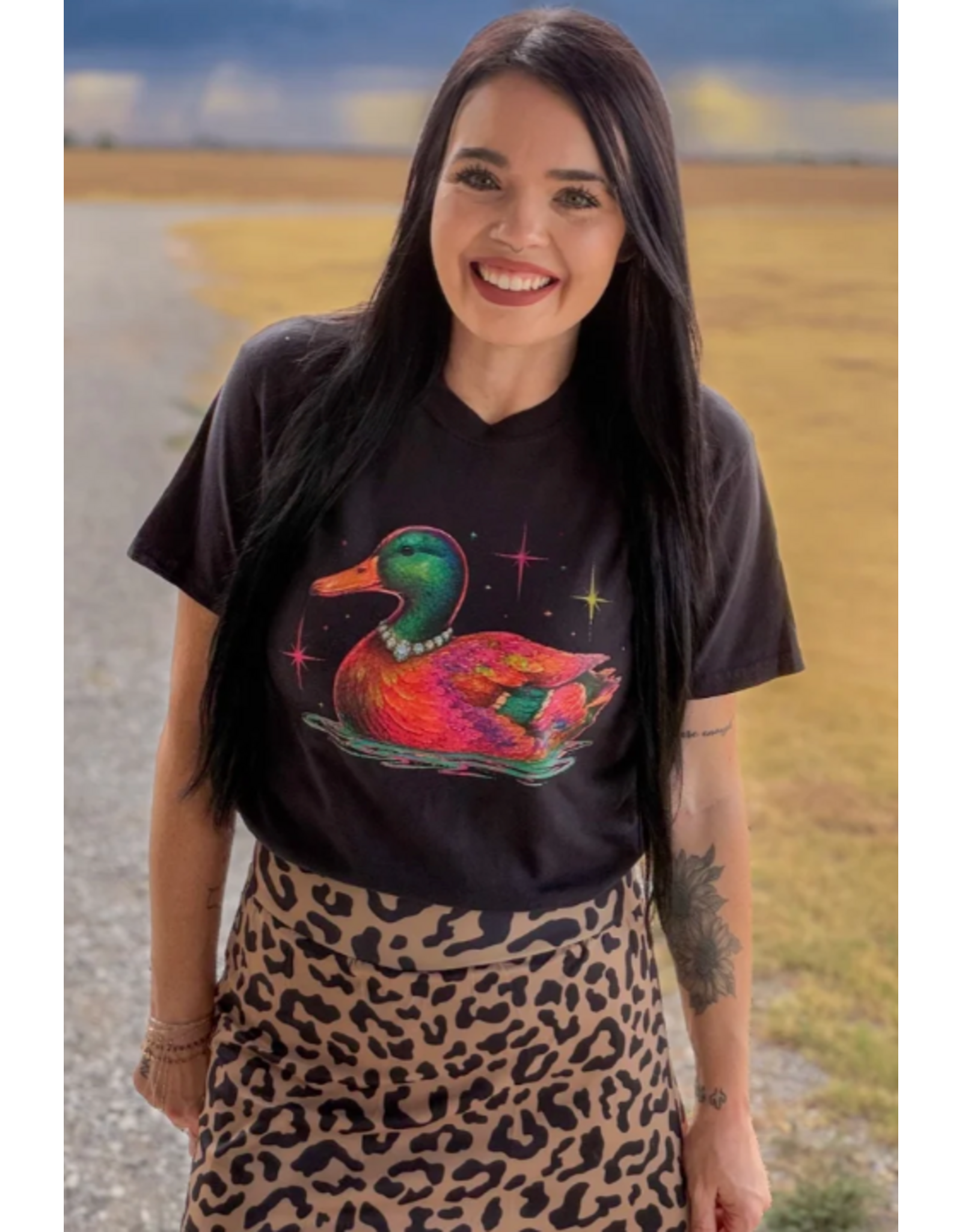 SHIRT WMS GRAPHIC TEE LUCKY DUCK