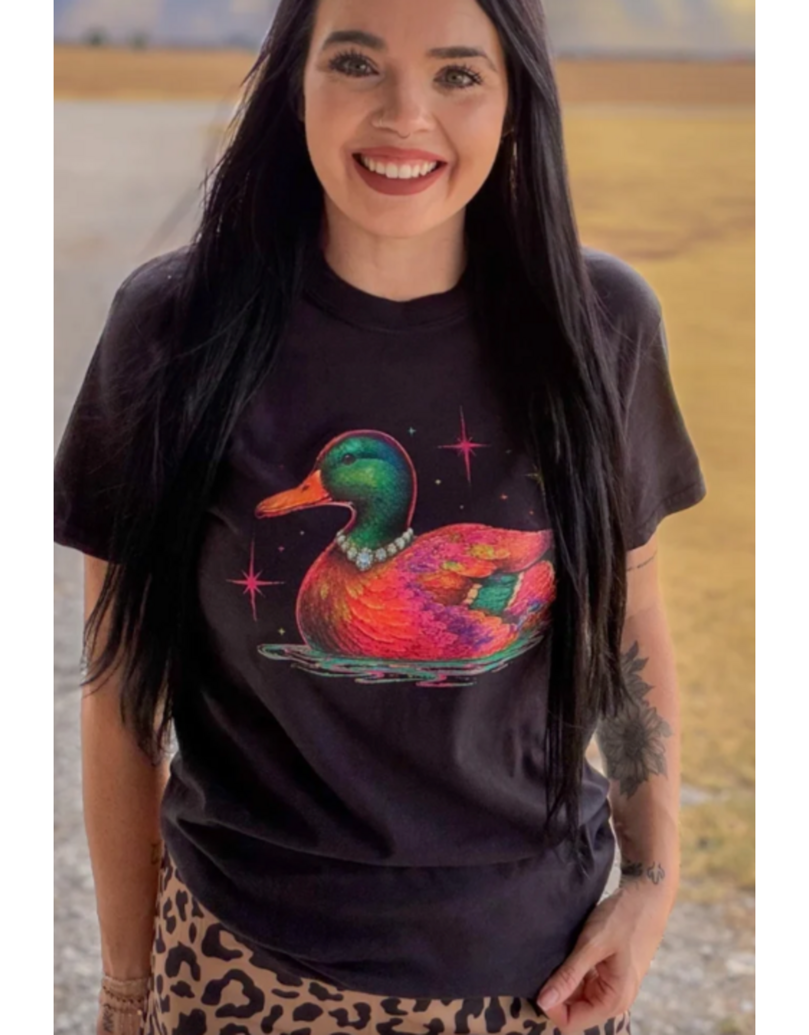 SHIRT WMS GRAPHIC TEE LUCKY DUCK