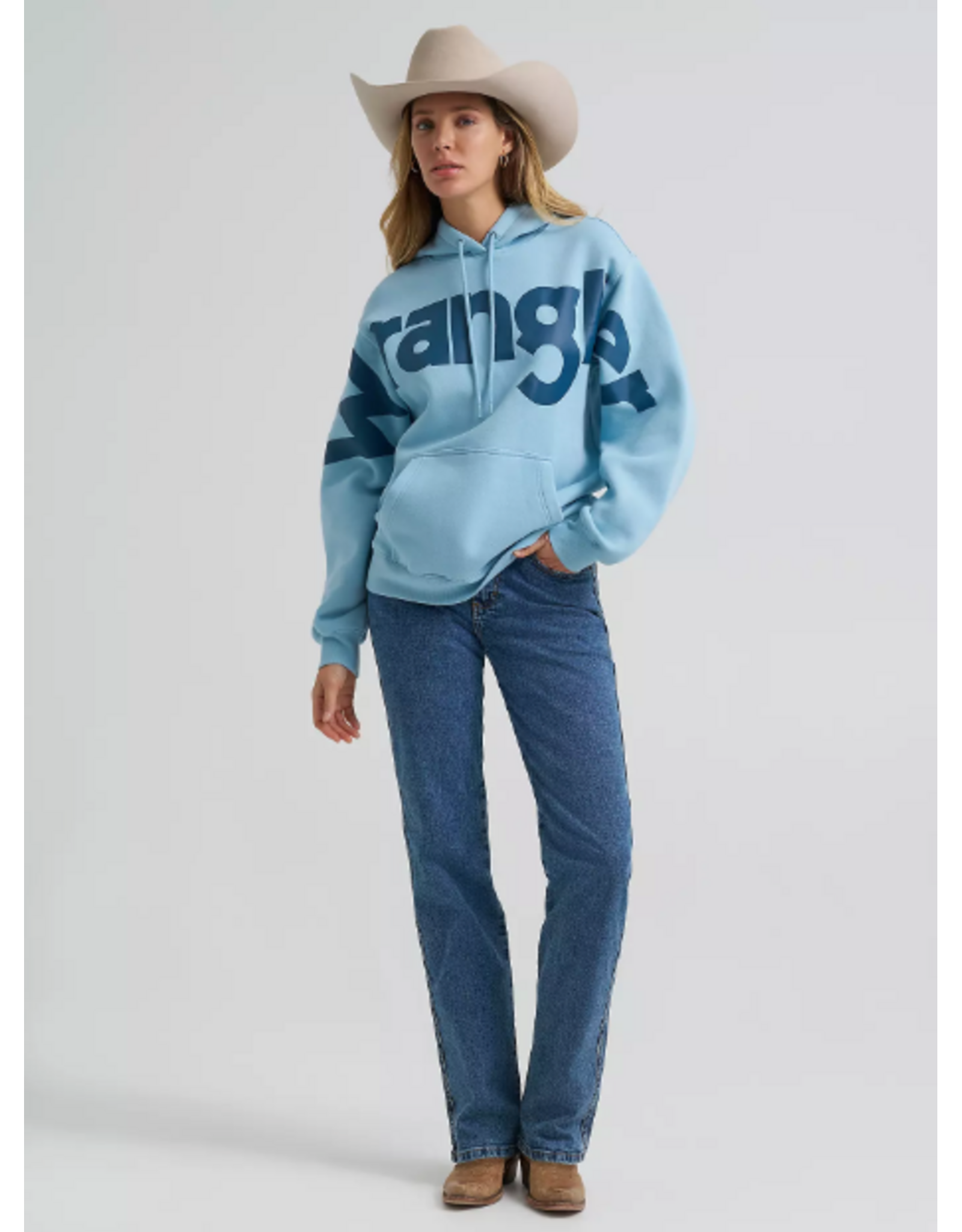 HOODIE WMS WRANGLER BLUE WITH LOGO
