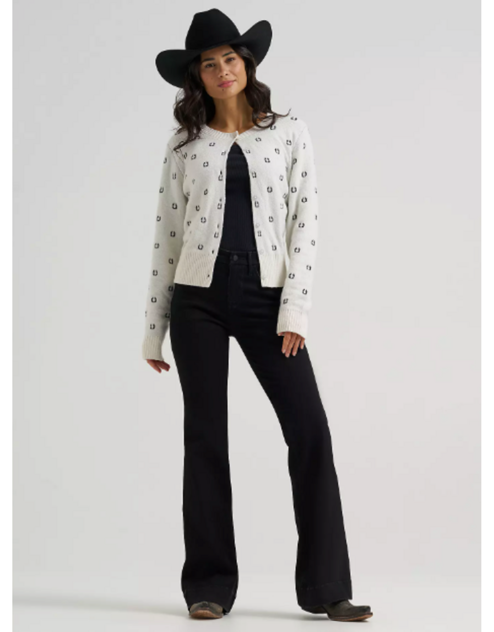 CARDIGAN SWEATER WMS WRANGLER FITTED WHITE