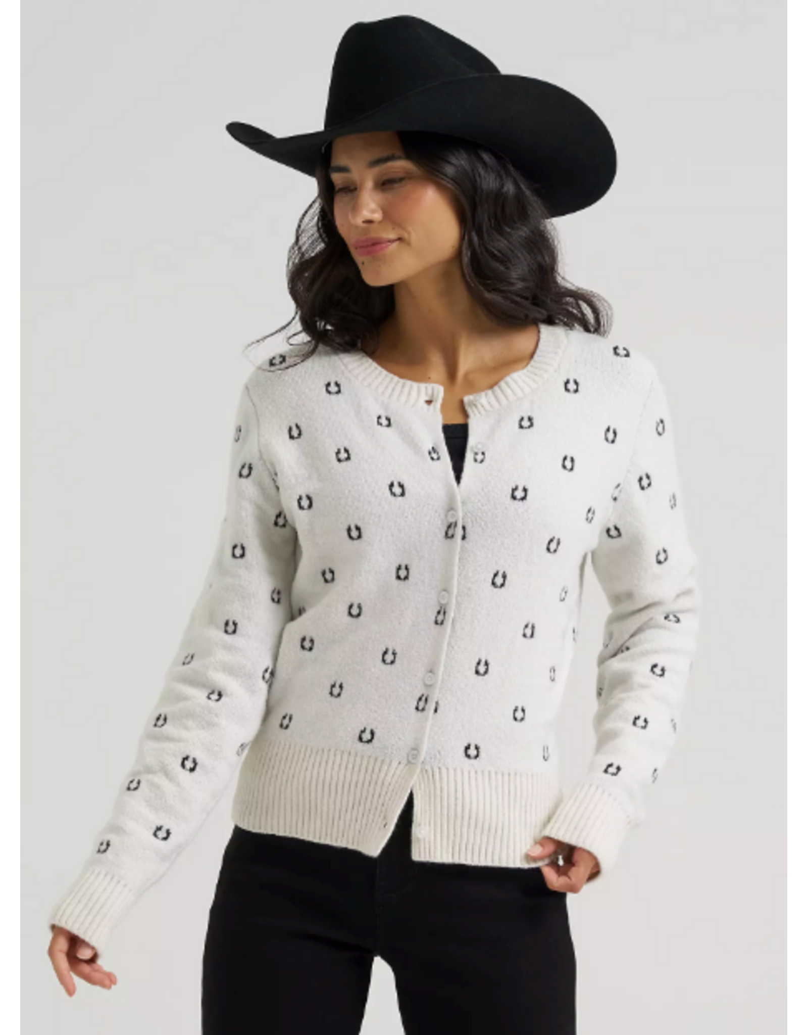 CARDIGAN SWEATER WMS WRANGLER FITTED WHITE