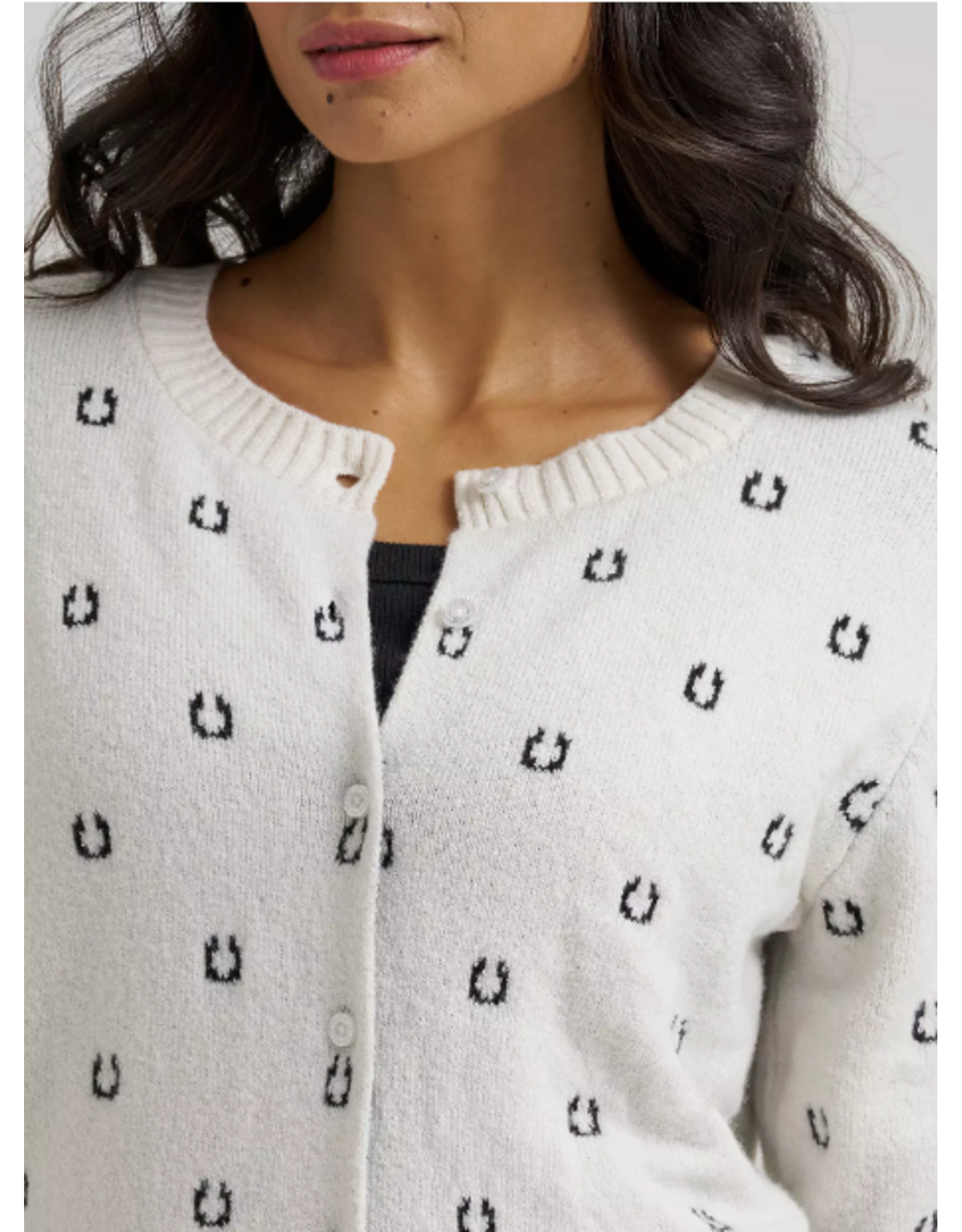 CARDIGAN SWEATER WMS WRANGLER FITTED WHITE