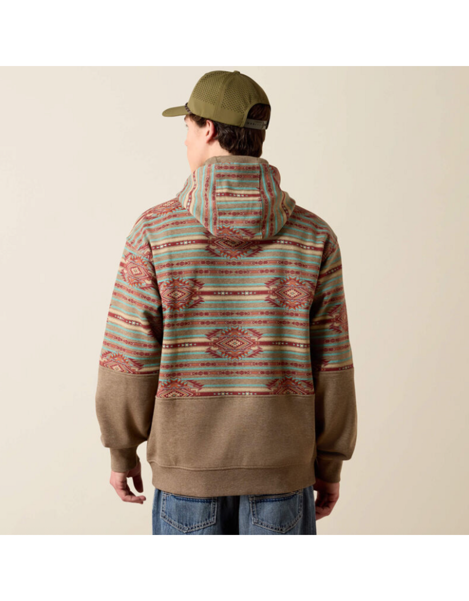 HOODIE MENS ARIAT COLOR BLOCK DRK BRNDL