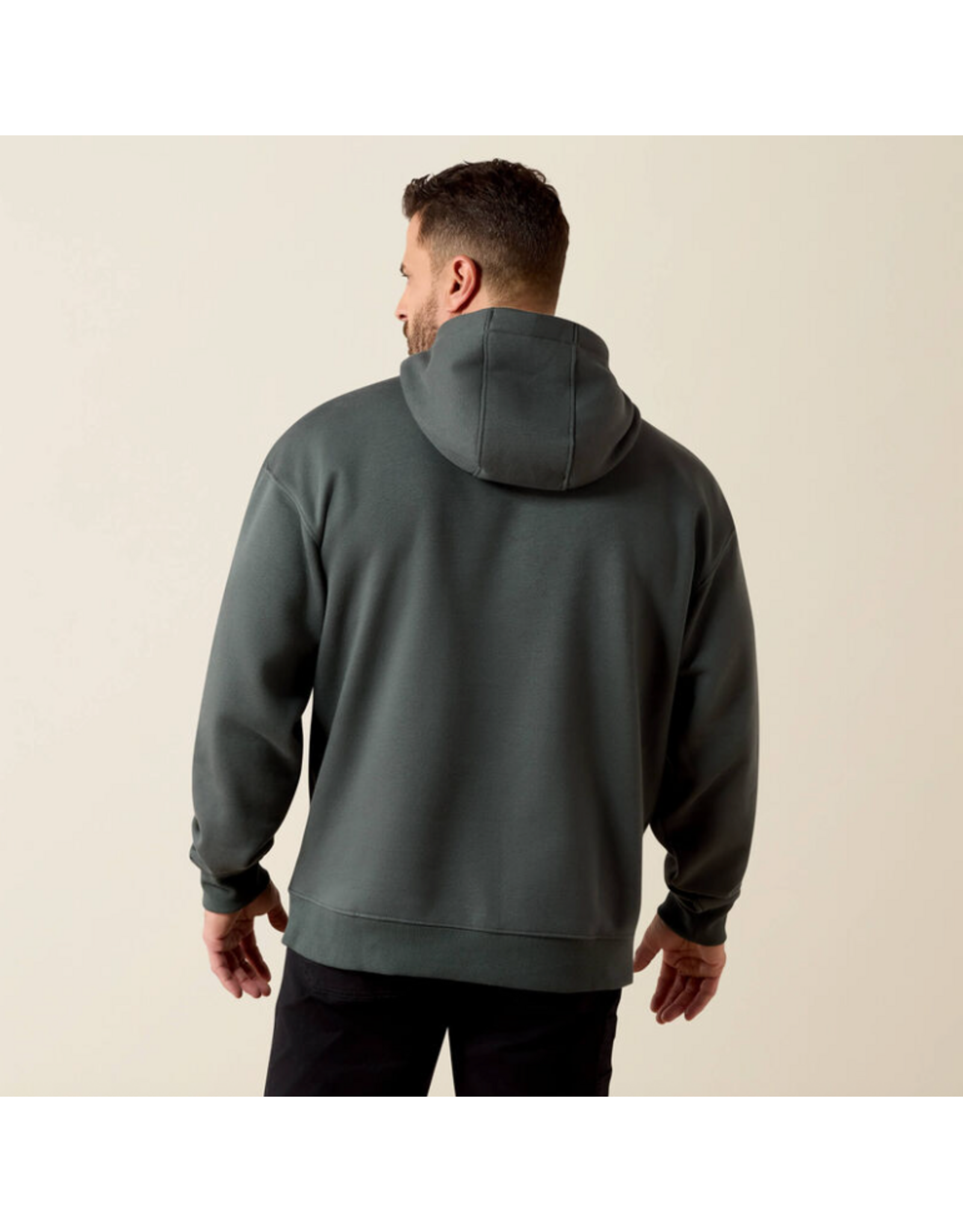 HOODIE MNS ARIAT REBAR WORKMAN STEEL GREEN