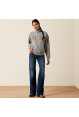 SWEATSHIRT WMS ARIAT 1/2 ZIP GRAY AZTEC