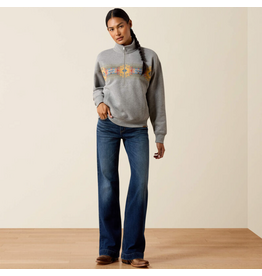 SWEATSHIRT WMS ARIAT 1/2 ZIP GRAY AZTEC