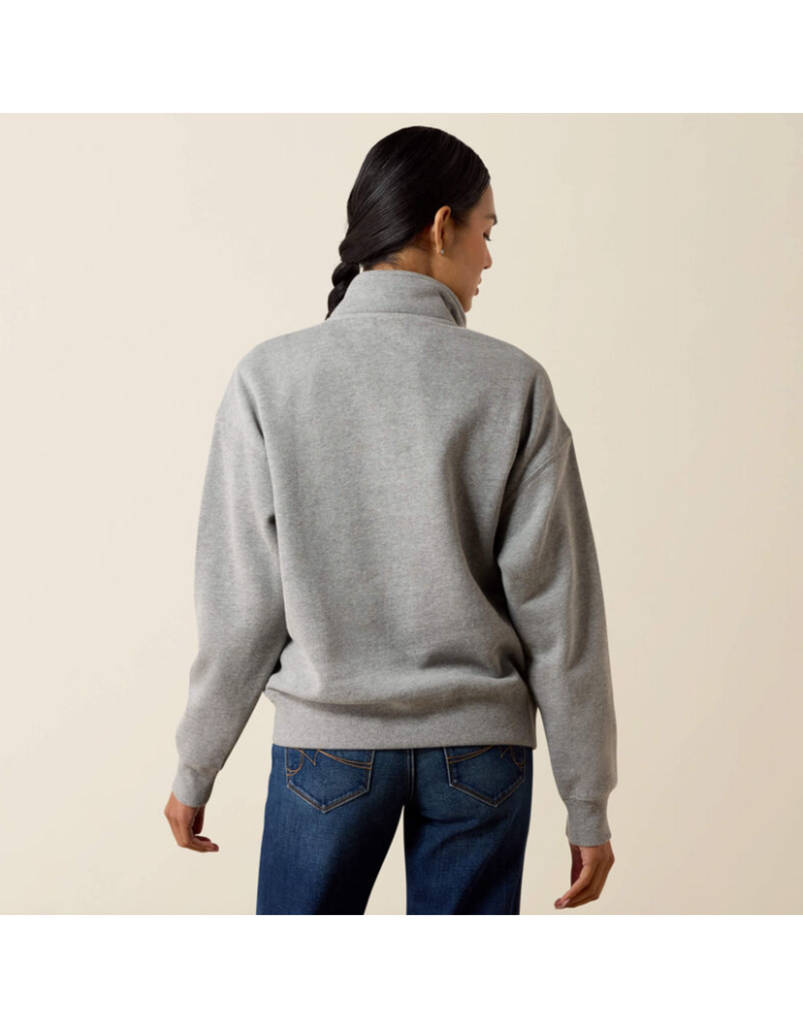 SWEATSHIRT WMS ARIAT 1/2 ZIP GRAY AZTEC