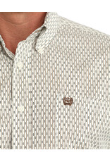 SHIRT MNS CINCH LS CREAM GEO PRINT