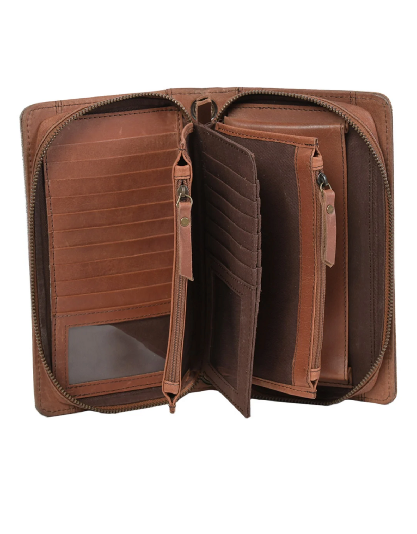 WALLET CROSSBODY WMS STS COWHIDE SADDLE TRAMP EVIE