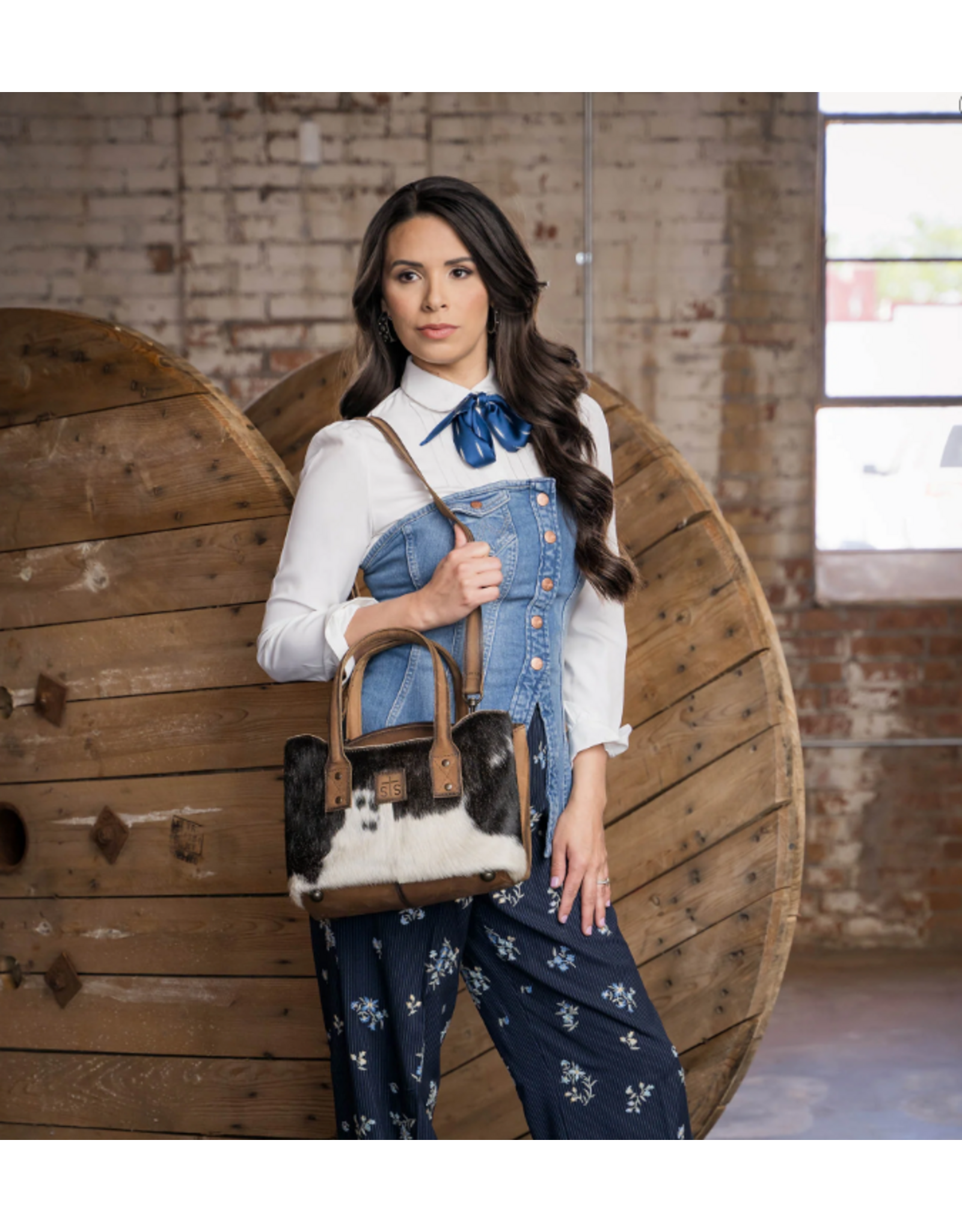 PURSE STS RANCHWEAR COWHIDE JOSIE SATCHEL
