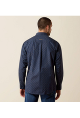 SHIRT MNS ARIAT LS CANYON BLUE NIGHT FOULARD PRINT