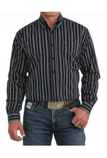 SHIRT MNS CINCH NAVY BROWN WHITE STRIPE