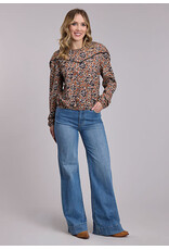 BLOUSE WMS ROPER POLY CREPE WALLPAPER FLORAL