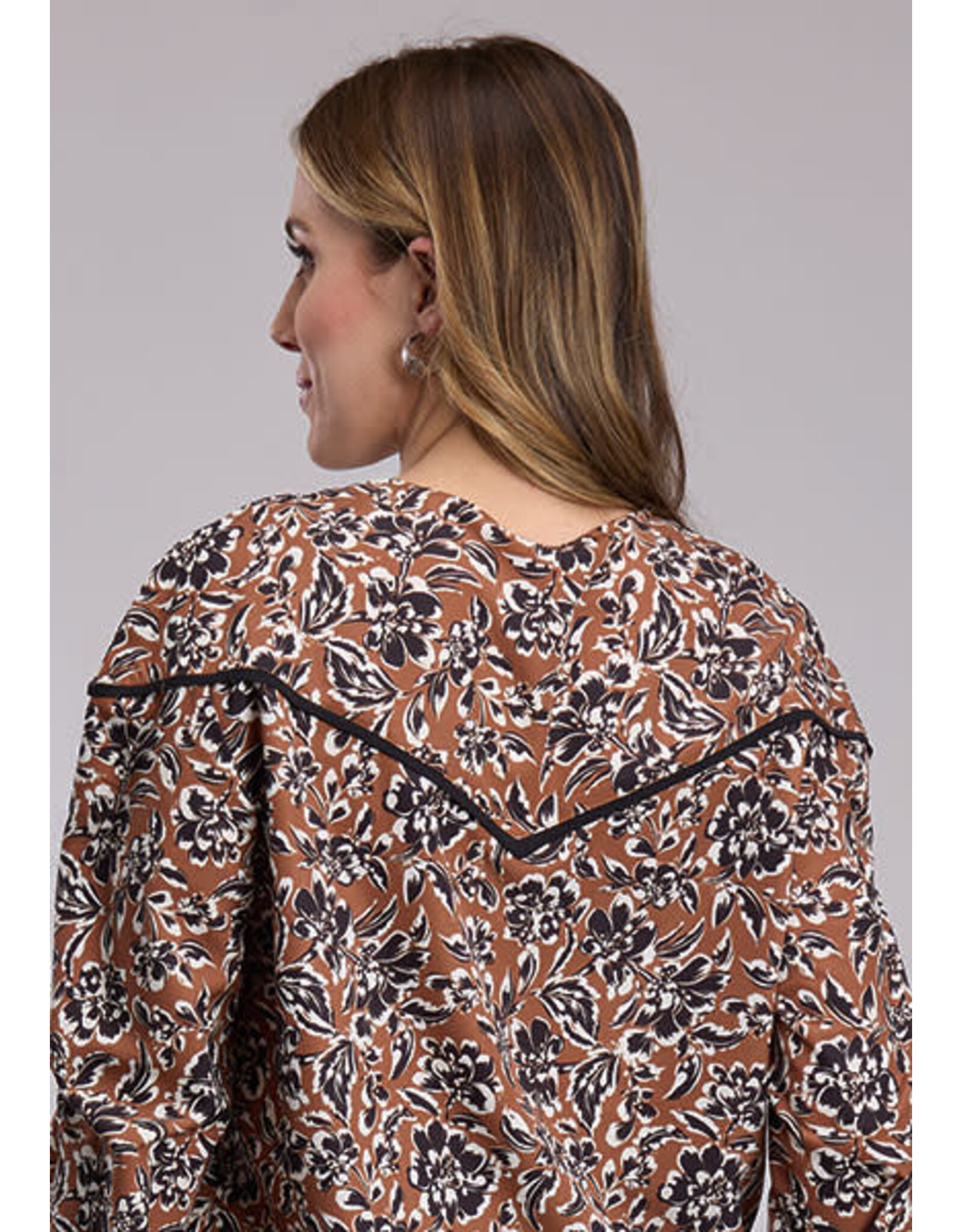 BLOUSE WMS ROPER POLY CREPE WALLPAPER FLORAL