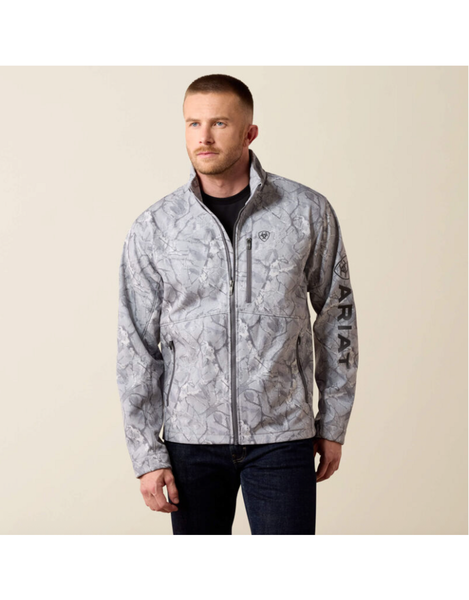 JACKET MNS ARIAT SOFTSHELL GREY CAMO PRINT
