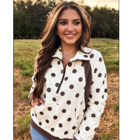 PULLOVER WMS COCOA DOT