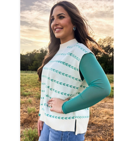 SWEATER VEST WMS TURQUOISE TRAILS