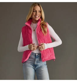 PANACHE APPAREL CO ' VEST WMS HOT PINK CORDUROY