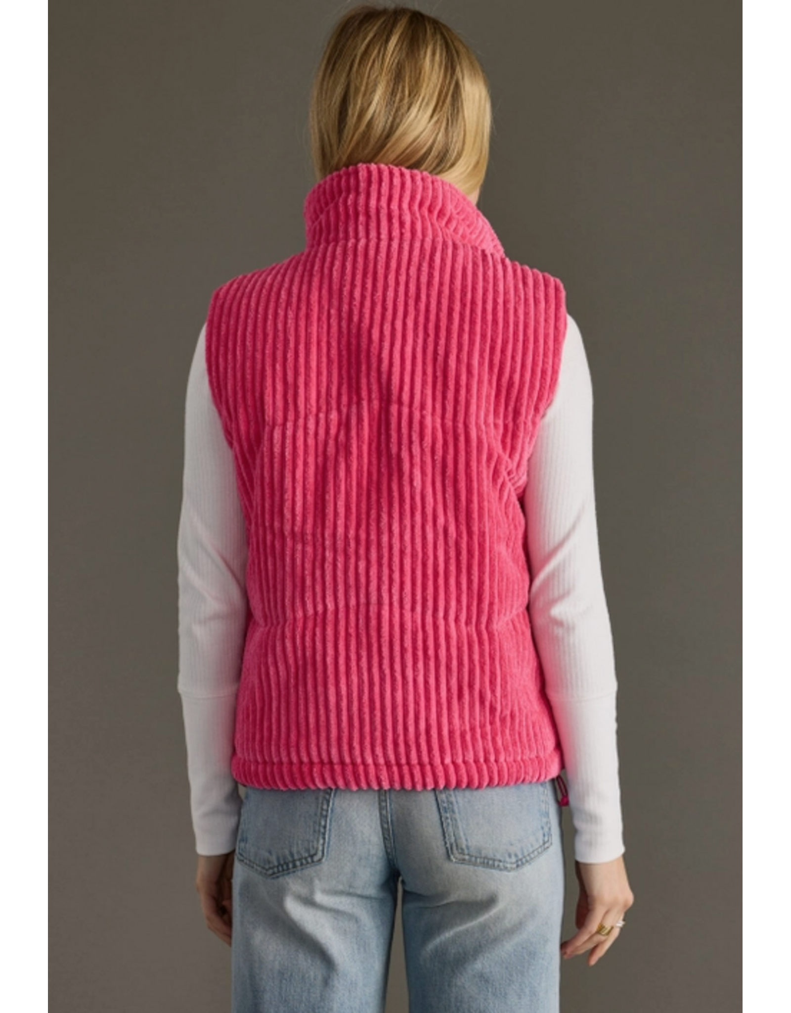 PANACHE APPAREL CO ' VEST WMS HOT PINK CORDUROY