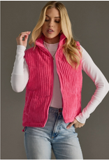 PANACHE APPAREL CO ' VEST WMS HOT PINK CORDUROY