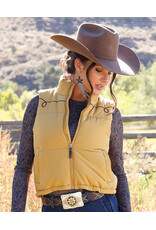 VEST WMS CRUEL GIRL PUFFER GOLD ROPE