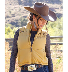 VEST WMS CRUEL GIRL PUFFER GOLD ROPE