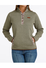 CINCH PULLOVER WMS CINCH OLIVE GREEN BUTTON