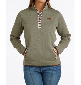 CINCH PULLOVER WMS CINCH OLIVE GREEN BUTTON