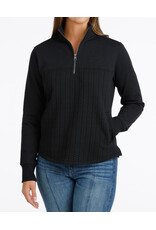 CINCH PULLOVER WMS CINCH 1/4 ZIP BLACK TEXTURED