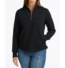 CINCH PULLOVER WMS CINCH 1/4 ZIP BLACK TEXTURED