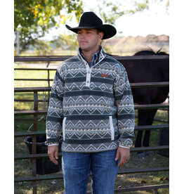 CINCH PULLOVER CINCH FLEECE OLIVE GREEN AZTEC BUTTON