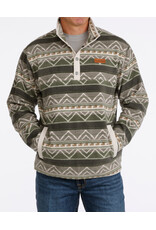 CINCH PULLOVER CINCH FLEECE OLIVE GREEN AZTEC BUTTON