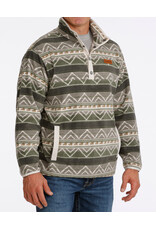 CINCH PULLOVER CINCH FLEECE OLIVE GREEN AZTEC BUTTON