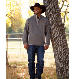 CINCH PULLOVER CINCH MENS GRAY 1/2 ZIP