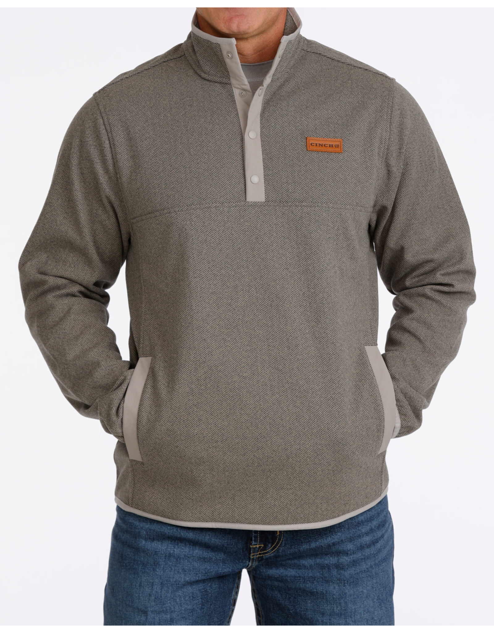 CINCH PULLOVER CINCH MENS GRAY 1/2 ZIP