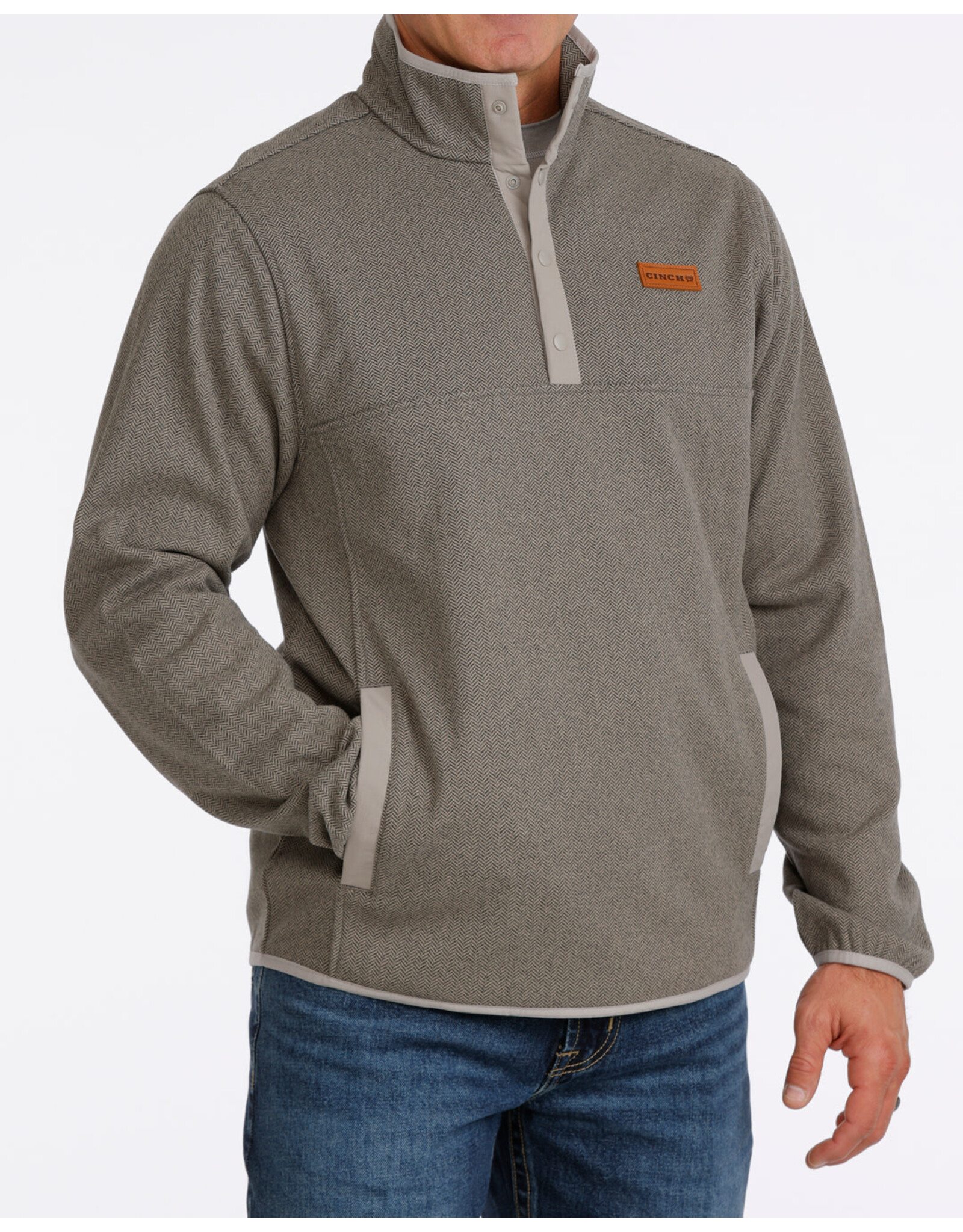 CINCH PULLOVER CINCH MENS GRAY 1/2 ZIP