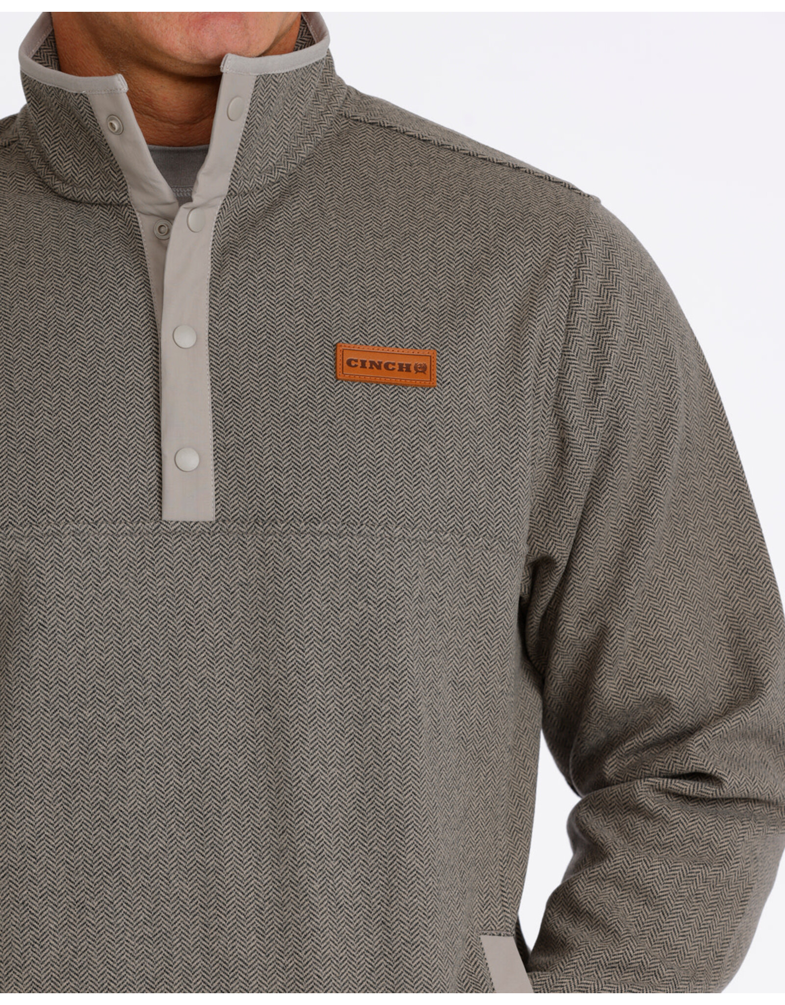 CINCH PULLOVER CINCH MENS GRAY 1/2 ZIP