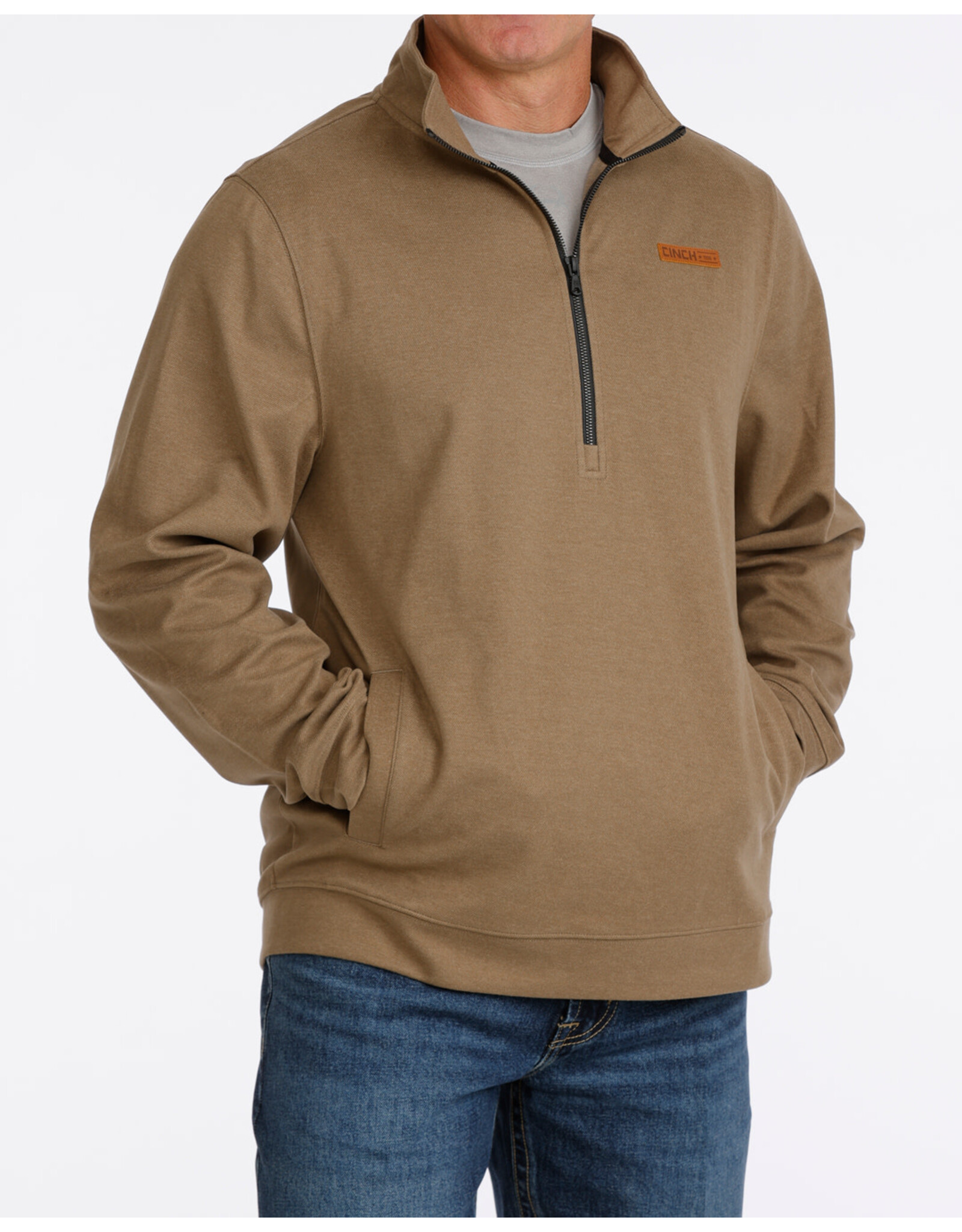 CINCH PULLOVER MNS CINCH 1/2 ZIP BROWN