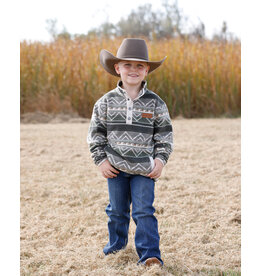 CINCH PULLOVER BOYS CINCH FLEECE OLIVE GREEN AZTEC