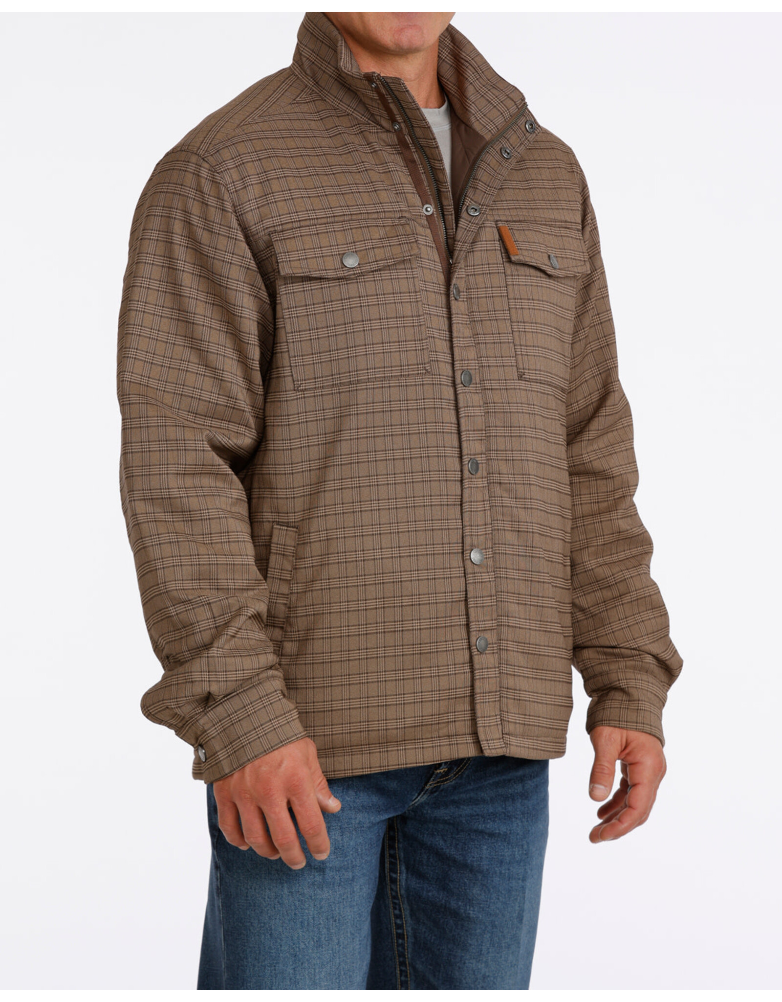 CINCH SHIRT JACKET MNS CINCH BROWN PLAID CC