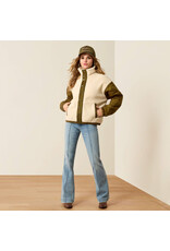 ARIAT JACKET WMS ARIAT SHERPA BLOCKED PARCHMENT MOSS GREEN