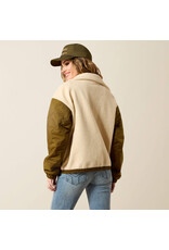 ARIAT JACKET WMS ARIAT SHERPA BLOCKED PARCHMENT MOSS GREEN