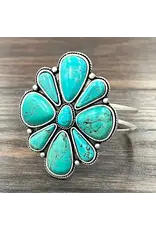 BRACELET HINGE LARGE  TURQUOISE CUFF 2.7"