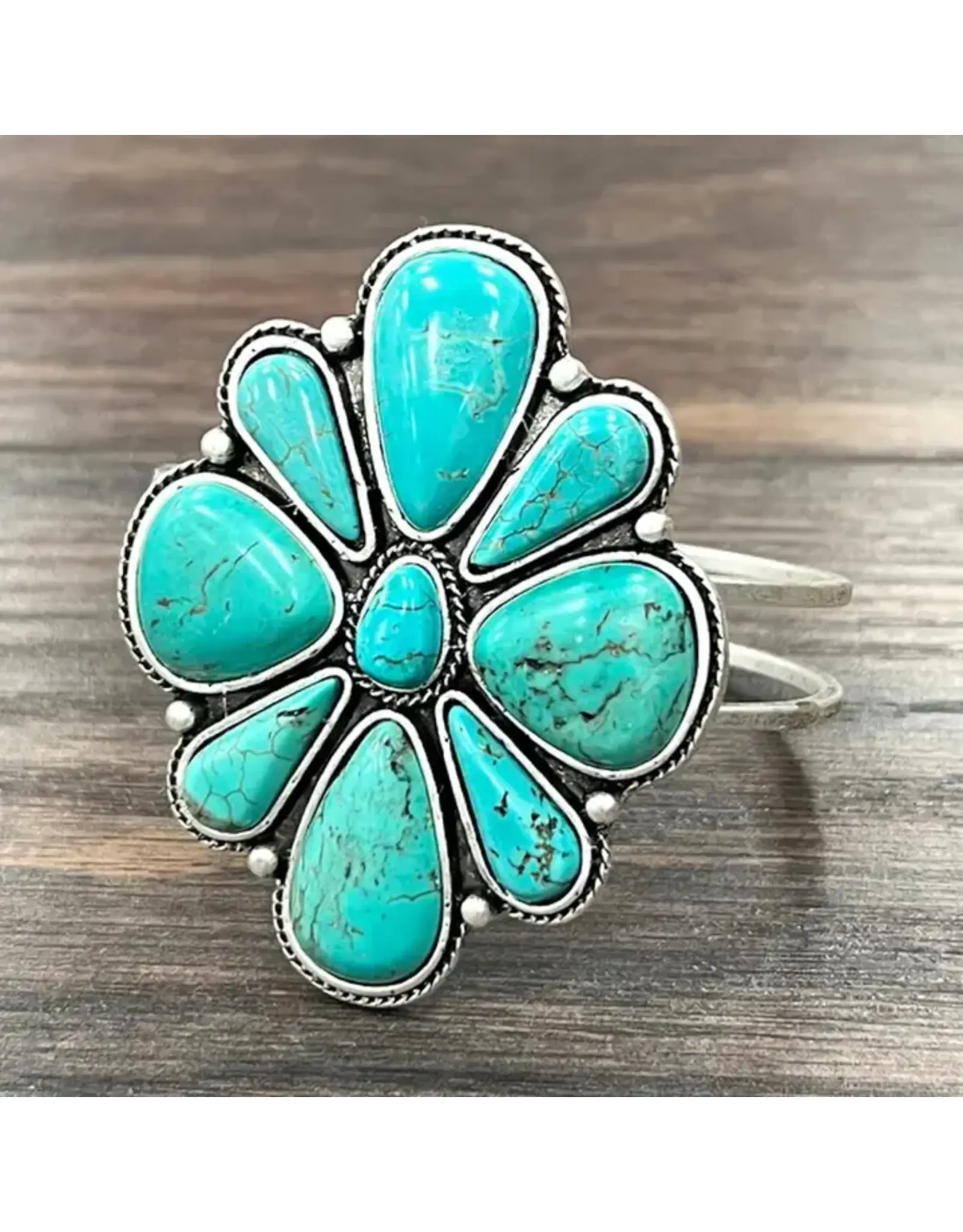 BRACELET HINGE LARGE  TURQUOISE CUFF 2.7"