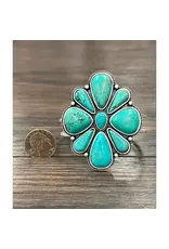 BRACELET HINGE LARGE  TURQUOISE CUFF 2.7"